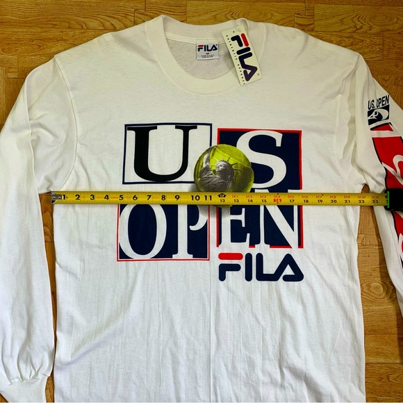 RARE Vintage 1995 Fila US Open Tennis Shirt Medium Long Sleeve 90s USA NOS NWT - Picture 6 of 10